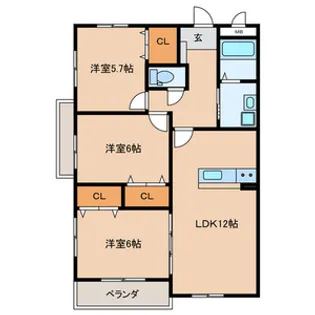 プレステージ加奈陀Ⅲ【3階】の間取り