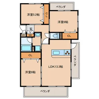 クレールコパンⅡ【2階】の間取り