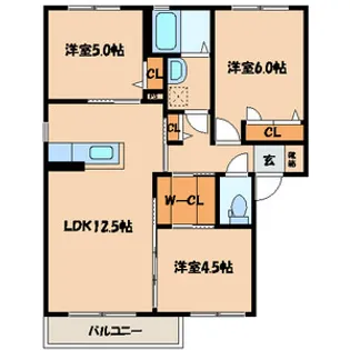 グリーンタウンB【201号室号室】の間取り