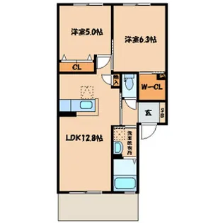 クラヴィエ三萩野I【1階】の間取り