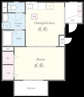 サンフローラ中央【301号室】の間取り