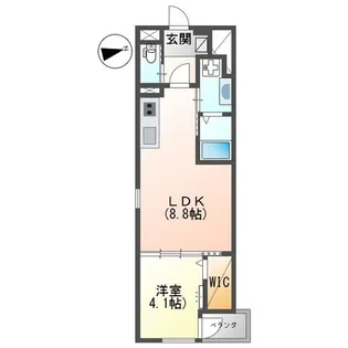 MERVEILLE 三萩野【3階】の間取り