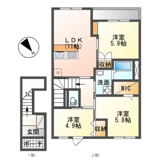 ルーチェ・エス【203号室】の間取り