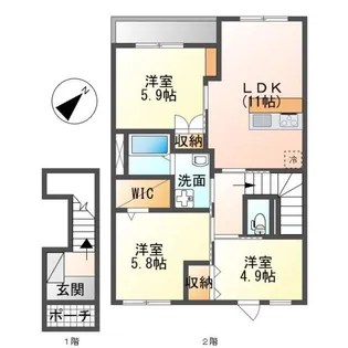 ルーチェ・エス【202号室】の間取り