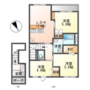 ルーチェ・エス【201号室】の間取り