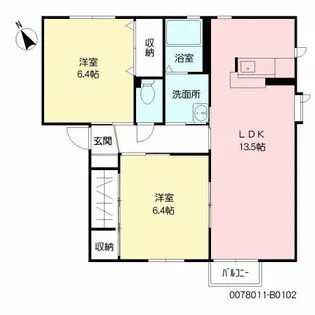 グローブ・たかのB棟【1階】の間取り