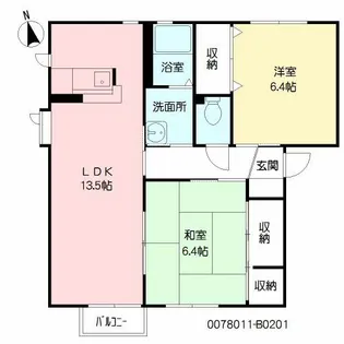 グローブ・たかの B棟【2階】の間取り