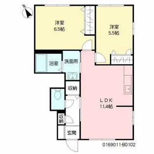 シトラスコート門司港 B棟【1階】の間取り