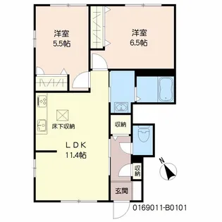 シトラスコート門司港 B棟【1階】の間取り