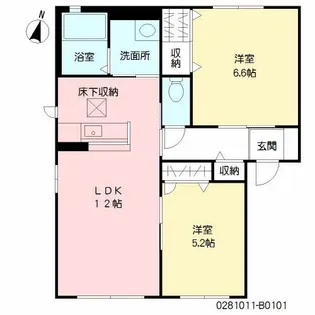 シャーメゾン・ヴァン B棟【1階】の間取り