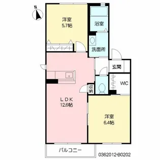 シャーメゾンなるみず B棟【2階】の間取り