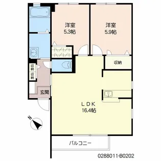 ドミール東貫 B棟【2階】の間取り