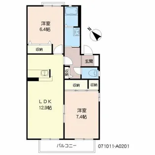 リバーサイド【2階】の間取り