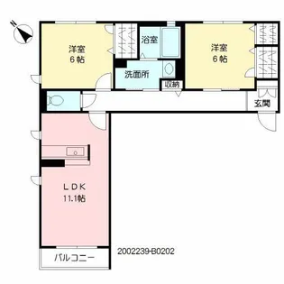 ヴィラウィステリア門司 B棟【2階】の間取り