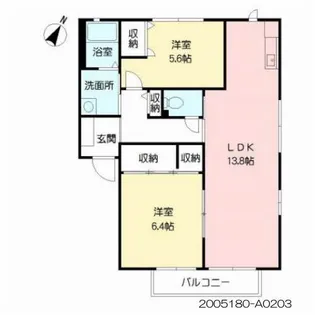 オー・ボアパティール C棟【2階】の間取り