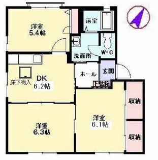 ヴィラ・サンロイヤルG【1階】の間取り