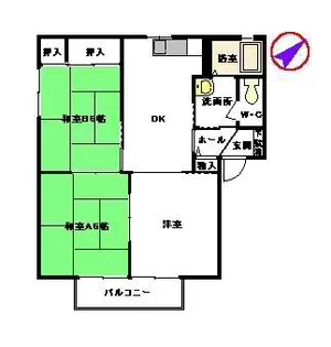 サープラス若久 B棟【2階】の間取り