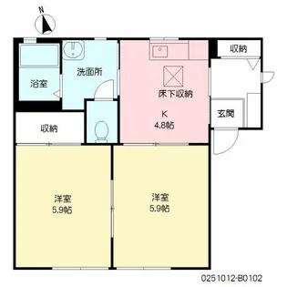 コムハウス弐番館【1階】の間取り