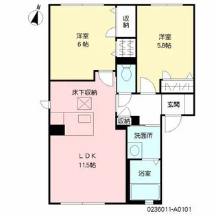 ヴィラシャーメゾン行橋 クアルト【1階】の間取り