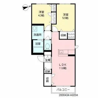 ウィンドヒルTK【2階】の間取り