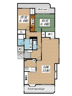 メゾンモンブラン富野台・壱番館C棟【5階】の間取り
