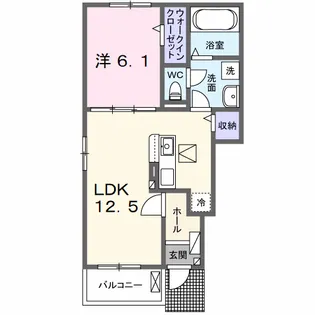 グレイス行橋西泉【1階】の間取り