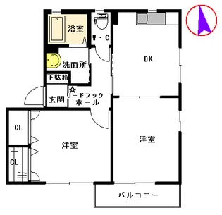 ディアス JINDEN20【2階】の間取り