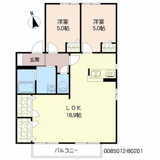 アン ファミール B棟【2階】の間取り
