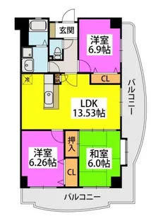アーバンライフ折尾【6階】の間取り