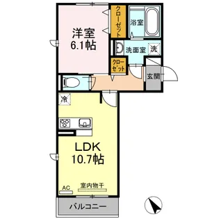 イオメール折尾 B棟【3階】の間取り