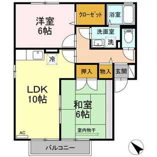フローラ湯川 A棟【2階】の間取り