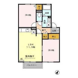 セジュール福西【2階】の間取り
