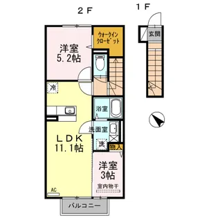 セジュール朽網Ⅱ【2階】の間取り