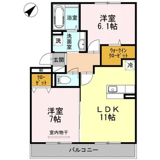 コンフォールⅢ番館【2階】の間取り