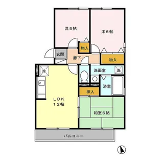 リバーフィールドI【3階】の間取り