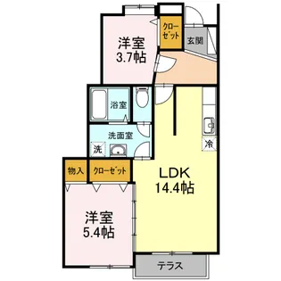 グランドステージⅠ Ⅰ棟【B-1号室】の間取り
