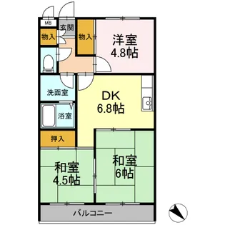 ドゥエル杉野【303号室】の間取り