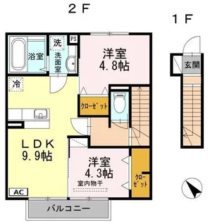 アルウェット【203号室】の間取り