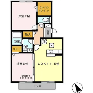 エクレール グランデ B棟【1階】の間取り