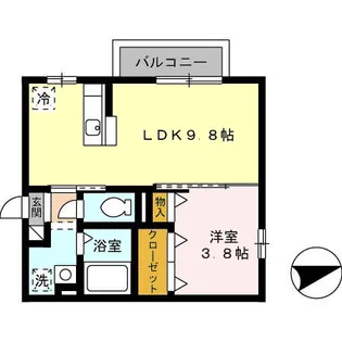 サンクラーズメゾンB棟【2階】の間取り