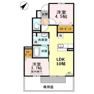 ポサーダ本城【102号室】の間取り