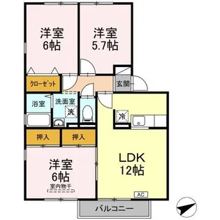 フレマリールASOU D棟【2階】の間取り