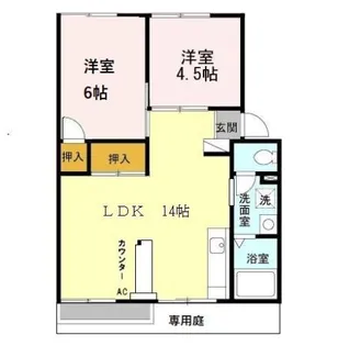 プレジール弥生が丘 A棟【1階】の間取り