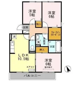 コンフォールⅠ番館【3階】の間取り