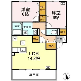 アルケディア【1階】の間取り