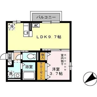 おおくぼの森 B棟【2階】の間取り