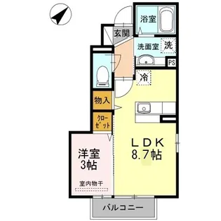 アッサンブレS【1階】の間取り