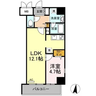 テゾーロ行橋【5階】の間取り