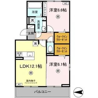 トレス下富野【2階】の間取り