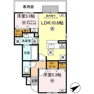 タウンコートカレラⅤ【1階】の間取り